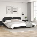 VidaXL Rama łóżka z LED, czarna, 200x200 cm, sztuczna skóra