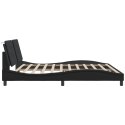 VidaXL Rama łóżka z LED, czarna, 200x200 cm, sztuczna skóra