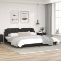VidaXL Rama łóżka z zagłówkiem, czarna, 200x200 cm, sztuczna skóra