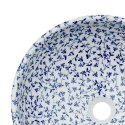 VidaXL Umywalka nablatowa, biało-niebieska, okrągła, Φ41x14 cm
