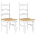 VidaXL Krzesła stołowe Corona, 2 szt., białe, 42x47x107 cm, sosnowe