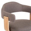 VidaXL Obrotowe krzesło biurowe, taupe, gięte drewno i tkanina