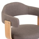 VidaXL Obrotowe krzesło stołowe, taupe, gięte drewno i tkanina