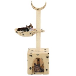 VidaXL Drapak dla kota z sizalowymi słupkami, 105 cm, beżowy w łapki