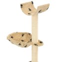 VidaXL Drapak dla kota z sizalowymi słupkami, 105 cm, beżowy w łapki
