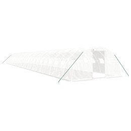 VidaXL Szklarnia ze stalową ramą, biała, 96 m², 24x4x2 m