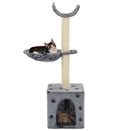 VidaXL Drapak dla kota z sizalowymi słupkami, 105 cm, szary w łapki