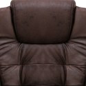 VidaXL Krzesło biurowe, ciemnobrązowe, obite sztuczną skórą zamszową