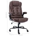 VidaXL Krzesło biurowe, ciemnobrązowe, obite sztuczną skórą zamszową