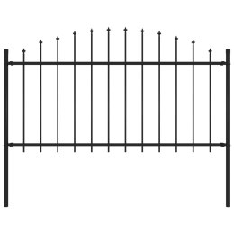 VidaXL Panel ogrodzeniowy z grotami, stal, (1,25-1,5) x 1,7 m, czarny