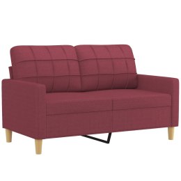 VidaXL Sofa 2-osobowa, winna czerwień, 120 cm, tapicerowana tkaniną