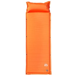 VidaXL Materac samopompujący z poduszką, 1-osobowy, pomarańczowy