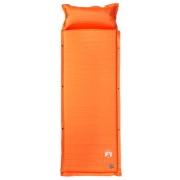 VidaXL Materac samopompujący z poduszką, 1-osobowy, pomarańczowy