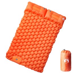 VidaXL Materac samopompujący z poduszkami, 2-osobowy, pomarańczowy