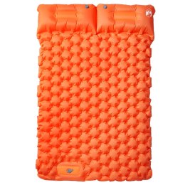 VidaXL Materac samopompujący z poduszkami, 2-osobowy, pomarańczowy