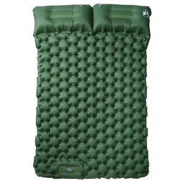 VidaXL Materac samopompujący z poduszkami, 2-osobowy, zielony