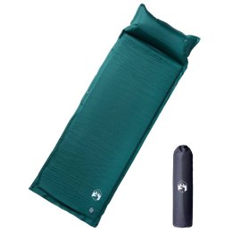 VidaXL Materac samopompujący z poduszką, 1-osobowy, zielony