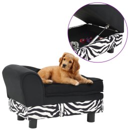 VidaXL Sofa dla psa, czarna, 57x34x36 cm, pluszowa