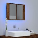 VidaXL Szafka łazienkowa z lustrem, przydymiony dąb, 60x12x45 cm