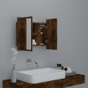 VidaXL Szafka łazienkowa z lustrem, przydymiony dąb, 60x12x45 cm