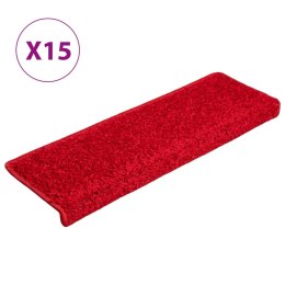 VidaXL Nakładki na schody, 15 szt., 65x21x4 cm, czerwone
