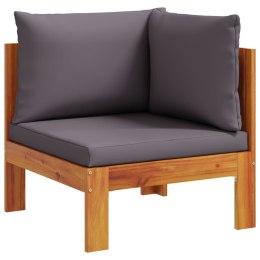 VidaXL Ogrodowe siedzisko narożne z poduszkami, lite drewno akacjowe