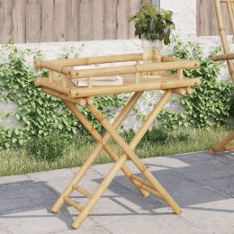VidaXL Składany stolik ogrodowy z tacą, 60x40x68 cm, bambusowy