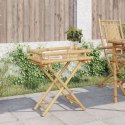 VidaXL Składany stolik ogrodowy z tacą, 60x40x68 cm, bambusowy