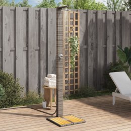 VidaXL Prysznic ogrodowy, szary, 50x55x224 cm, polirattan i akacja