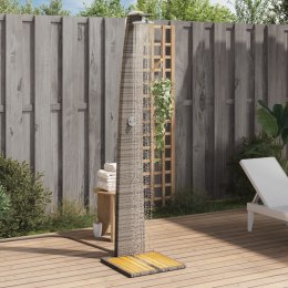 VidaXL Prysznic ogrodowy, szary, 55x60x224 cm, polirattan i akacja