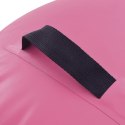VidaXL Dmuchany wałek gimnastyczny z pompką, 100x60 cm, PVC, różowy