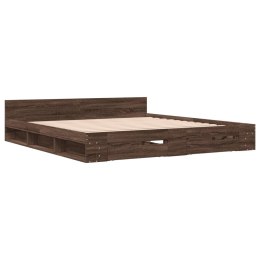 VidaXL Rama łóżka z szufladami, brązowy dąb, 180x200 cm