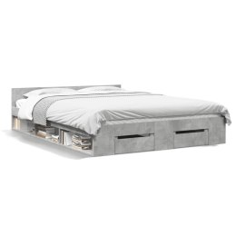 VidaXL Rama łóżka z szufladami, szarość betonu, 150x200 cm