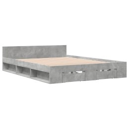 VidaXL Rama łóżka z szufladami, szarość betonu, 150x200 cm