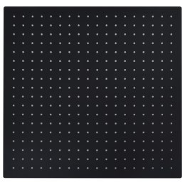 VidaXL Słuchawka prysznicowa ze stali, 50x50 cm, kwadratowa, czarna
