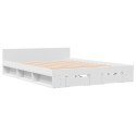 VidaXL Rama łóżka z szufladami, biała, 150x200 cm