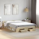 VidaXL Rama łóżka z szufladami, dąb sonoma, 160x200 cm