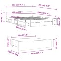VidaXL Rama łóżka z szufladami, dąb sonoma, 160x200 cm