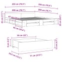 VidaXL Rama łóżka z szufladami, kolor dąb sonoma, 200x200 cm