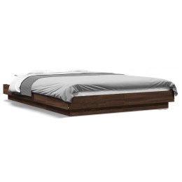 VidaXL Rama łóżka z LED, brązowy dąb, 120x200 cm