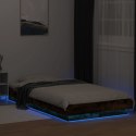 VidaXL Rama łóżka z LED, przydymiony dąb, 75x190 cm