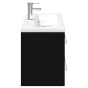 VidaXL Szafka łazienkowa z wbudowaną umywalką, czarna