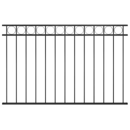 VidaXL Panel ogrodzeniowy, stalowy, 1,7 x 1 m, czarny