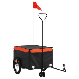 VidaXL Przyczepka rowerowa, czarno-pomarańczowa, 45 kg, żelazo