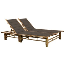 VidaXL 2-osobowy leżak z poduszkami, bambusowy