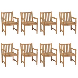 VidaXL Krzesła ogrodowe z antracytowymi poduszkami, 8 szt., tekowe