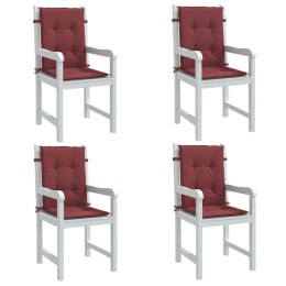 VidaXL Poduszki na krzesła z niskim oparciem, 4 szt., bordowy melanż