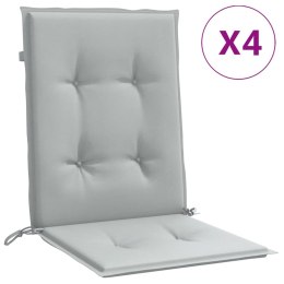VidaXL Poduszki na krzesła z niskim oparciem, 4 szt, jasnoszary melanż