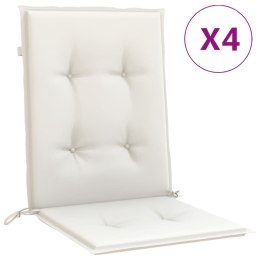 VidaXL Poduszki na krzesła z niskim oparciem, 4 szt., kremowy melanż