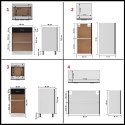 VidaXL 8-cz. zestaw szafek kuchennych, czarna, materiał drewnopochodny